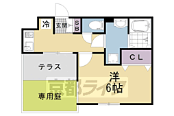 ヴィラ四条大宮 1Kの間取図画像