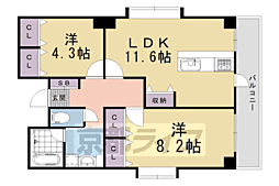 フォレストコート 2LDKの間取図画像
