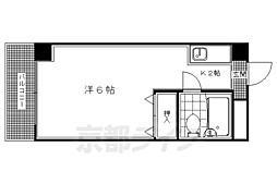 レジデンスシマダ1 1Kの間取図画像