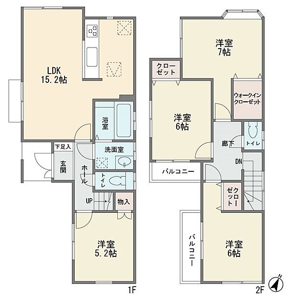 平成24年3月築の2階建て　新規リフォーム済み　大型4ＬＤＫ　カウンターキッチン　ＬＤＫ15．2帖　ウォークインクロゼット　床下収納　東南側公道4Ｍに面す整形地　都市ガス　お庭有り　現況空家