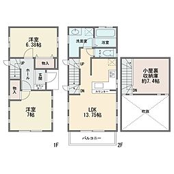 金森4丁目　一戸建て 2SLDKの間取り