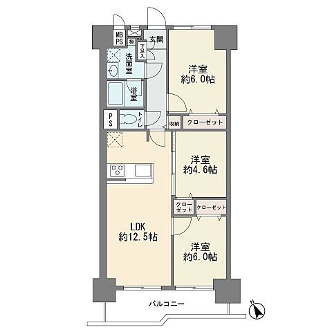 間取り ライオンズマンション調布Ｄ棟 3階/-