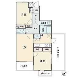 梶が谷ビューハイツ 2LDKの間取図画像