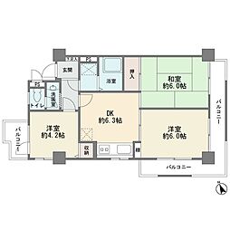 キャニオンマンション武蔵小杉 3DKの間取図画像