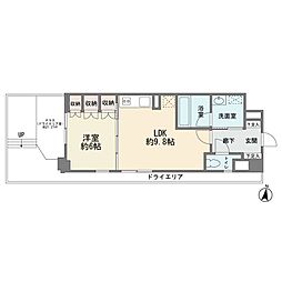 クオス日吉シンシア 1LDKの間取り