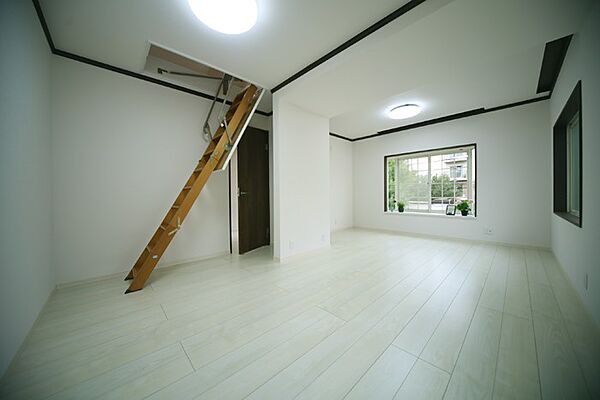 屋根裏収納の有る、洋室11．7帖となっております♪