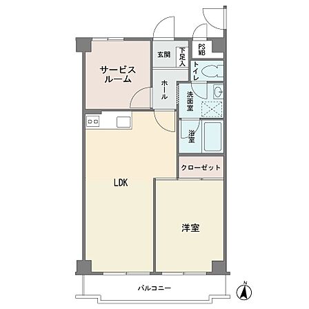 3階部分の南向き ワイドバルコニー 1LDK+サービスルーム 新規フルリフォーム済み 総戸数33戸 新耐震基準