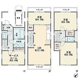 苅宿　一戸建て 3SLDKの間取り