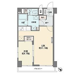 ライオンズマンション上野毛第2 1LDKの間取図画像