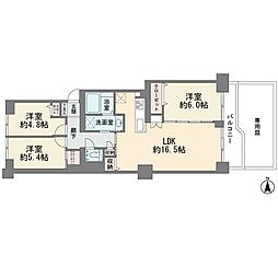 日吉第2ハイムC棟 3LDKの間取図画像