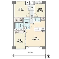 リステージ綱島ラグシス 3LDKの間取図画像