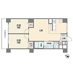 大倉山パークハイツ 2LDKの間取図画像