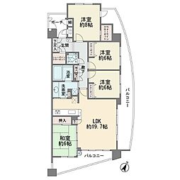 ルネたまプラーザB棟 4LDKの間取図画像