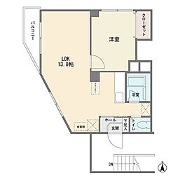 南幸第一KSマンション 1LDKの間取図画像