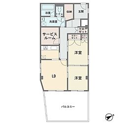 多摩フラワーマンション 3LDKの間取図画像