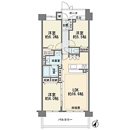 コスモステージ武蔵新城 3LDKの間取図画像