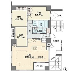 グラディスセンター南コート 3LDKの間取図画像