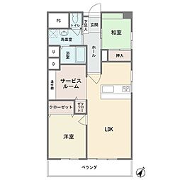 多摩稲城マンションC棟 2SLDKの間取図画像