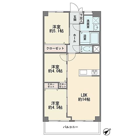 3LDK 間取り