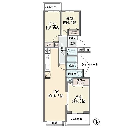 2階部分の南西向き 両面バルコニー 全室フローリング 3LDK アフターサービス付き 総戸数43戸 新耐震基準 フラット35適合