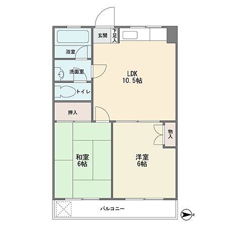 最上階4階部分の東向き ワイドバルコニー 3LDK 現況空室 総戸数16戸 管理費等合計月額10000円 読売ランド前駅徒歩3分です