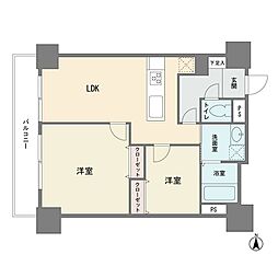 尻手駅前ビル 2LDKの間取図画像