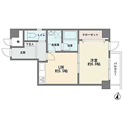 エンゼルハイム多摩川 1LDKの間取図画像