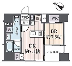 デュオステージ川崎 1DKの間取図画像