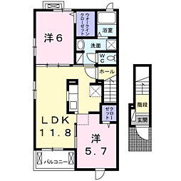 グレート・リバービレッジ　IV 2階2LDKの間取り