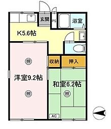 あおばハイツ 1階2Kの間取り