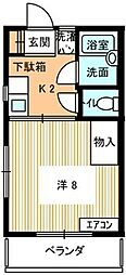 ハイツエクセレント 1Kの間取図画像