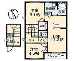 シャーメゾンウィステリアA 2LDKの間取図画像