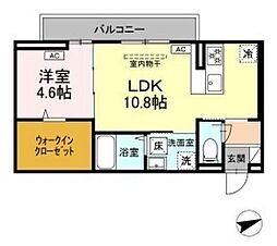 ロザIII 1LDKの間取図画像