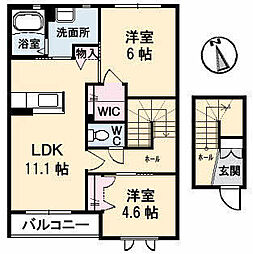 ラ・モードガーデンズ1 2LDKの間取図画像