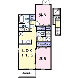 ソレイユ 2LDKの間取図画像