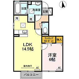 アベニュー中山2 1LDKの間取図画像