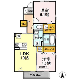 ヒメリア 2LDKの間取図画像