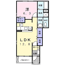 アージュ.B 1LDKの間取図画像