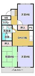 マンションニューたかくら 3DKの間取図画像