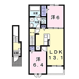 グレイスフルファミリア2 2LDKの間取図画像