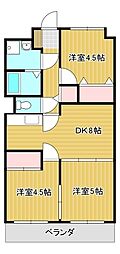 第8なかがわマンション 3DKの間取図画像