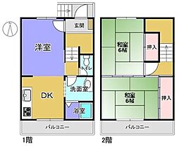 神戸西壱番館ハウス 1階2LDKの間取り