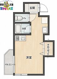 ハピーロード赤迫一番館 ワンルームの間取図画像