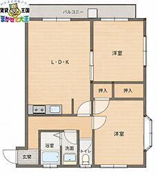 エイティズマンション・西町 2LDKの間取図画像