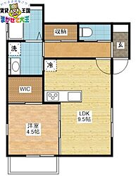 Signpost出雲 1LDKの間取図画像