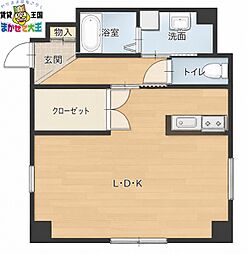シャーレン愛宕 ワンルームの間取図画像