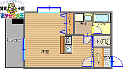 GreenVaLLeyカナヤ ワンルームの間取図画像