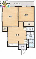 ロイヤルハイツ福山 2DKの間取図画像