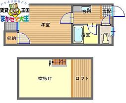 シャーレン北1 1Kの間取図画像