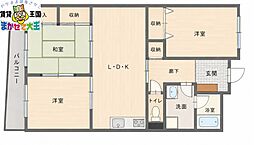 エクセレンス下屋敷2 3LDKの間取図画像